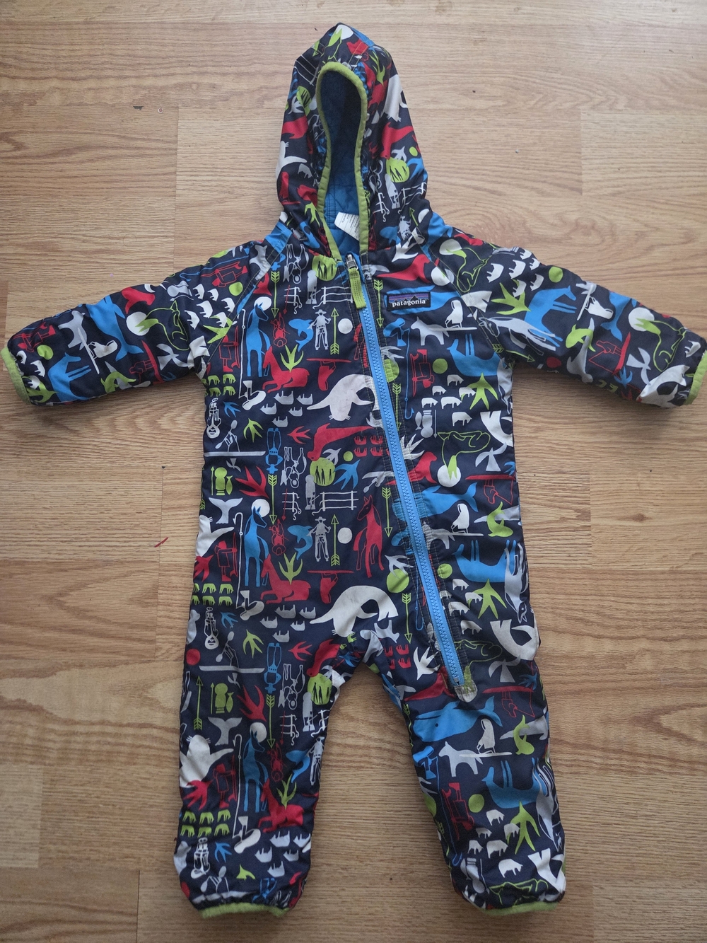 Patagonia Baby Printed Hooded One-Piece Size 3-6M